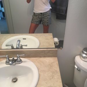 Black and White Print Shorts